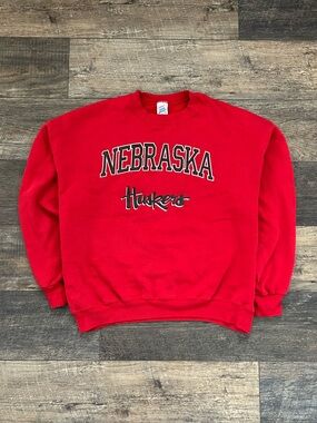 Vintage Nebraska Huskers Sweatshirt Mens XL Red  80s/90s Made in USA